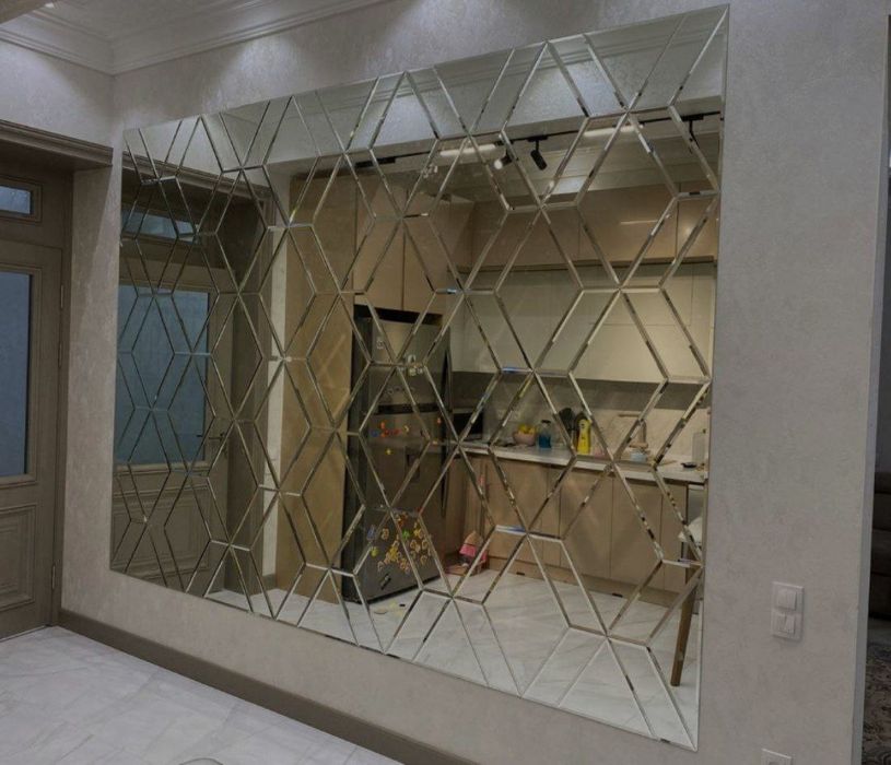 Rombik Dekarativ Zerkila Tosh oynalar Oyna kesish xizmati.