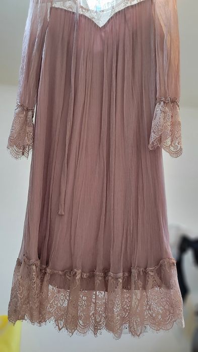 Rochie Ginette somon ,pudra,mărime 44