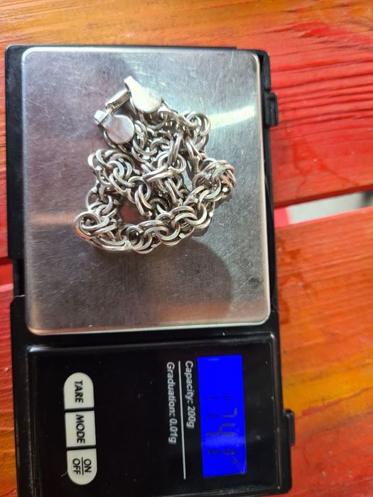 Продаётся серебренный мужской набор: цепь и браслет