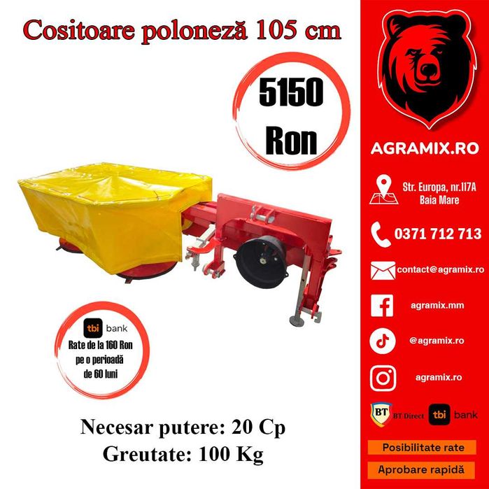 Cositoare de 105 cm cu 2 talere poloneza