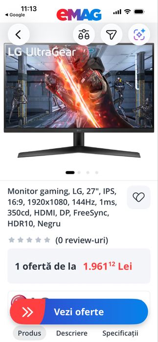 Monitor gaming Ultra Gear