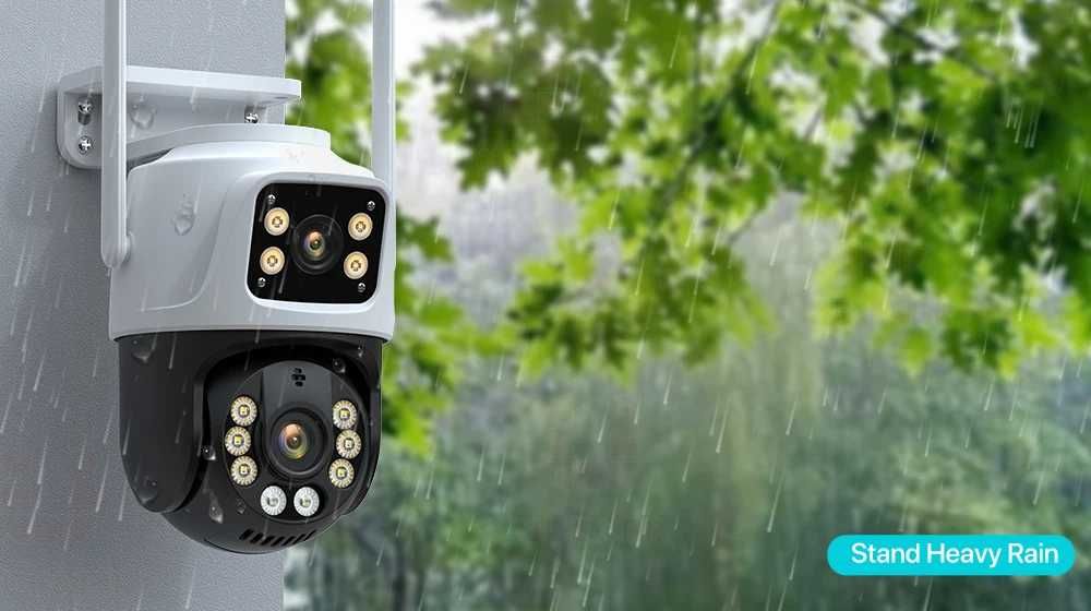Двойна охранителна камера 2x4MP. Нощно виждане, движение, интернет