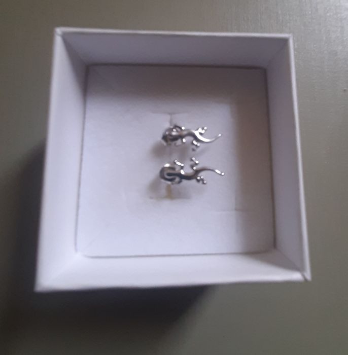 Обеци във форма на гущерчета от сребро