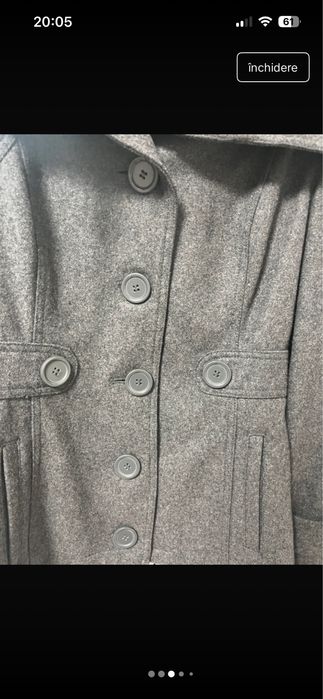 Palton din lana naturala only