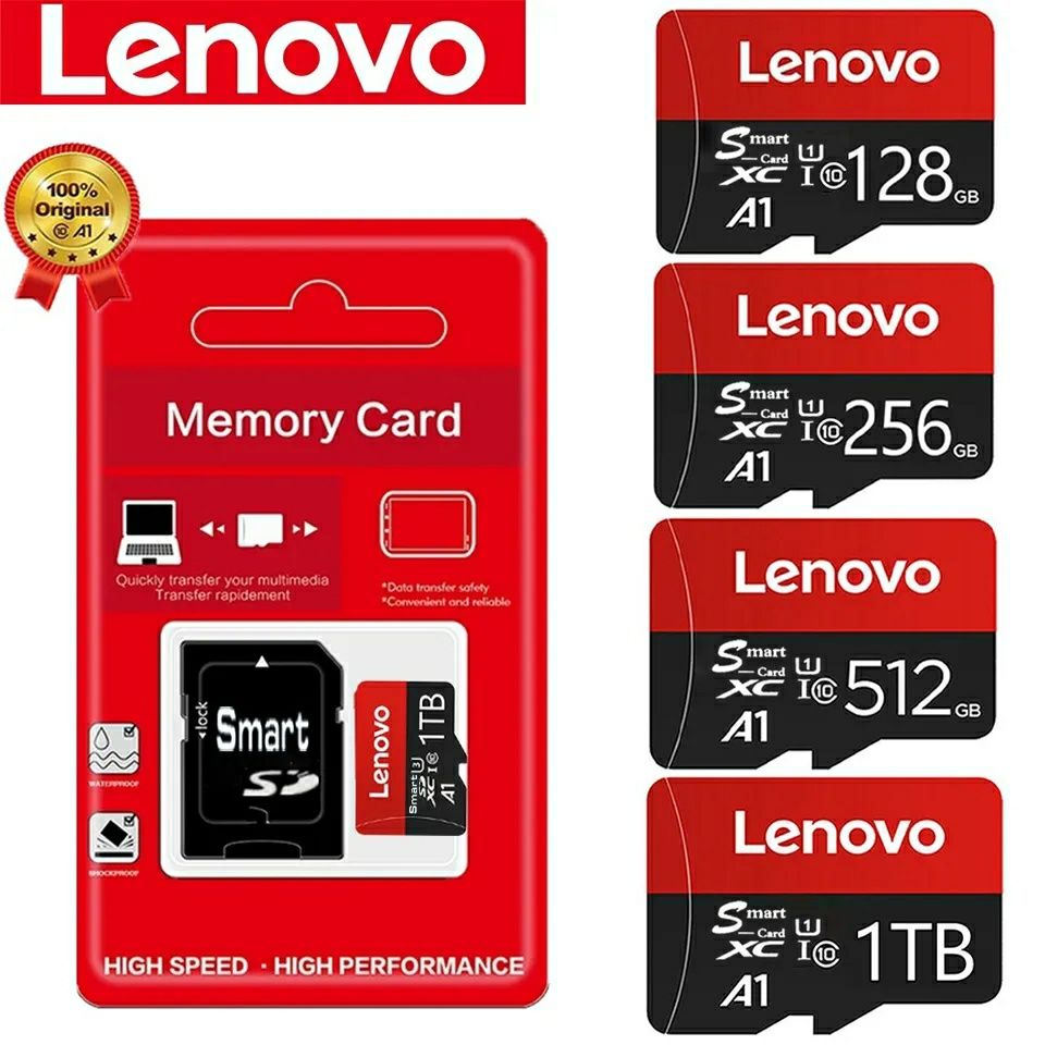 Carduri Micro TF/SD Adaptor SD LENOVO 16,32,64,128,256,512GB,1TB,2TB ...