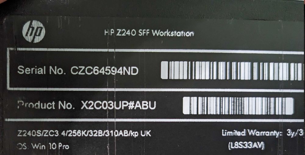 HP Z240 SFF - Xeon 1230v5/32GB RAM/200GB SSD + 500GB HDD