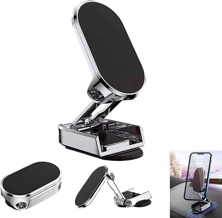 Сгъваема магнитна стойка за телефон със силен магнит - 360 градуса.