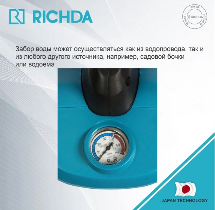 Мойка высокого давления RICHDA 120Бар 2400Вт сетевая мойка