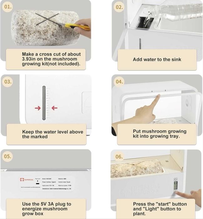 Кутия за отглеждане на гъби