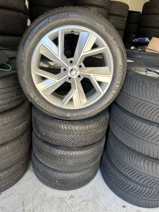 jante skoda kodiak 5x112 anvelope 235 50 19 continental 2023 allseason