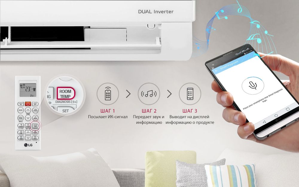 Кондиционер LG dualcool с функцией очистителя воздуха, DUAL INVERTER