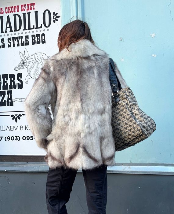 Шуба песец винтаж стильная