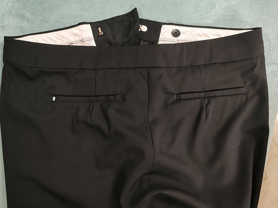 Pantaloni conici-vară, lână tropicală fină, cu cristal Swarovski - Sportmax (Max Mara), Mărimea 42