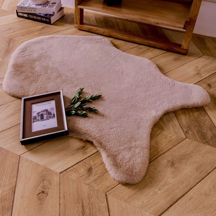 Килим изкуствена кожа, 60/90 см, неправилна форма, различни цветове