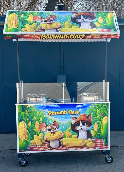 Toneta stand, taraba, masa de fiert porumb pe gaz