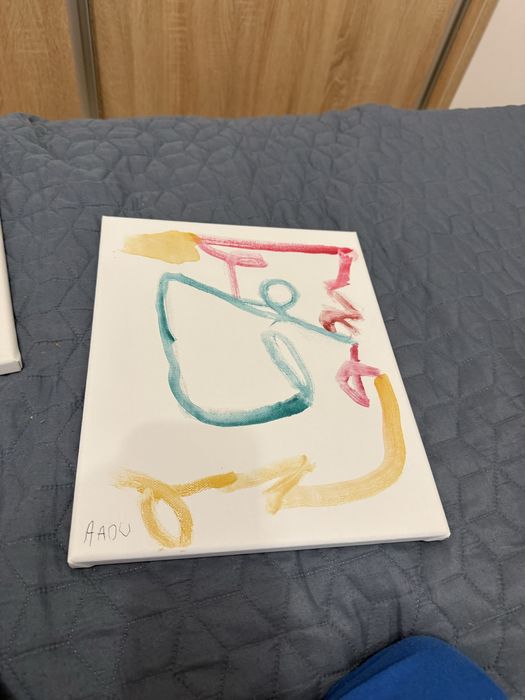 Tablou pictura abstracta, creata de copii