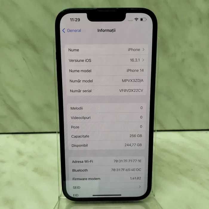 Telefon Apple iPhone 14 Negru 256GB 90% bat Zeus Amanet Rahova 22285