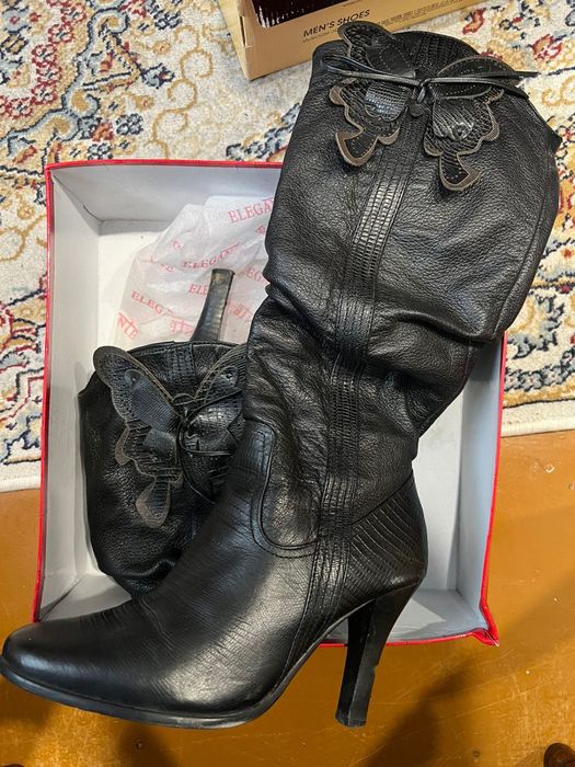 Сапоги демисеон, кожа б/у