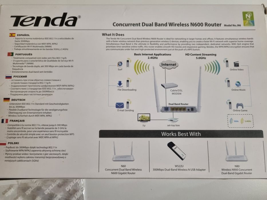 Router TP-link AC 750si Tenda N600