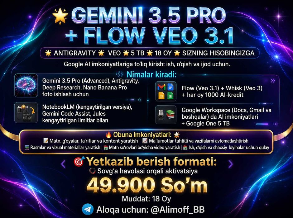 Veo 3.1 + Gemini Pro 3.5 NANO BANANA 18 OY