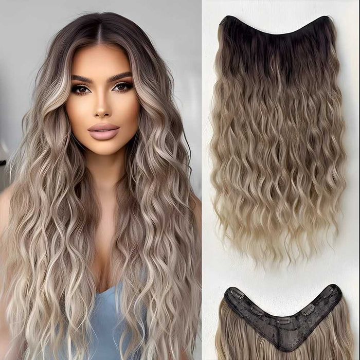 Къдрав екстеншън с клипс / треса / треса с клипси / Удължение за Коса