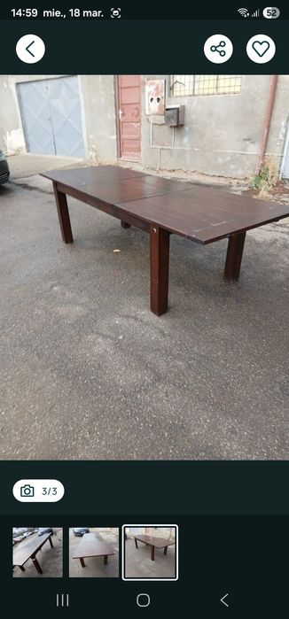 Vând masa din lemn masiv pret 750