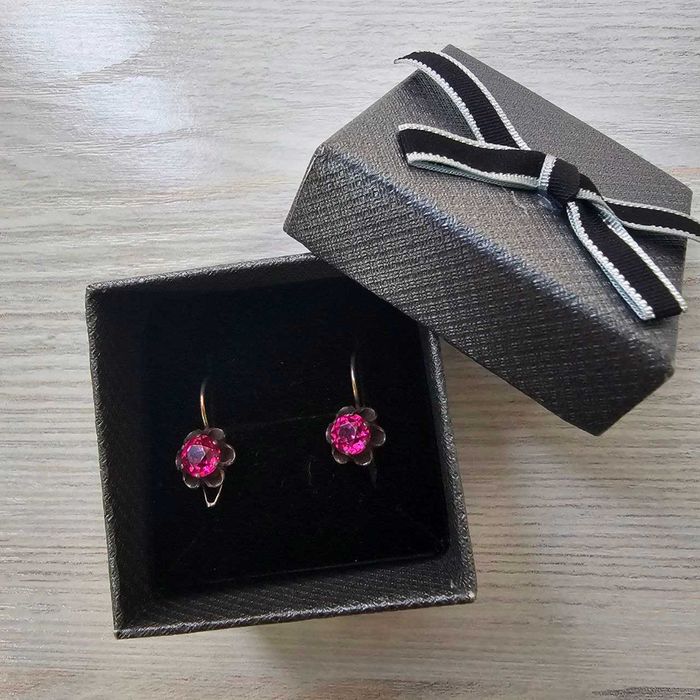 Серёжки "Малинки". Серебро 875.