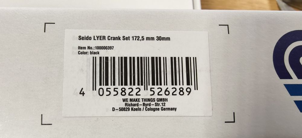 НОВО Курбели SEIDO Lyer Crank Set 165,170,172.5,175 mm ос 30мм