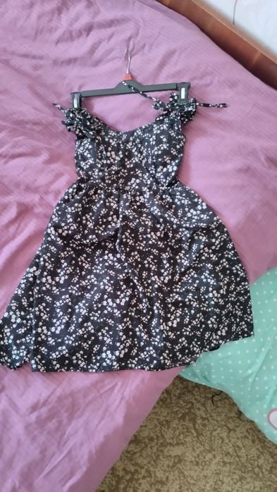 Сарафан платье чёрное с цветочками