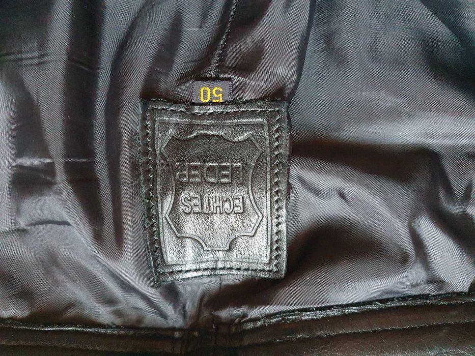 Pantaloni de piele barbati (rock, motor) - Marimea 50 (Talie 81 cm)