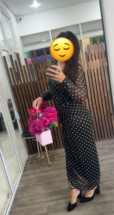 Платье вечернее в горошек