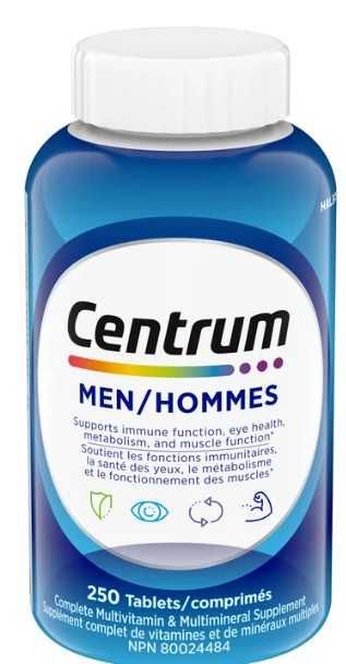 Centrum Multivitamin and Mineral Supplement for Men 250 Tablets
