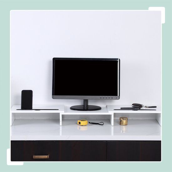 Стойка за монитор за 1 или 2 екрана - регулируема - 74-105 см - бяла