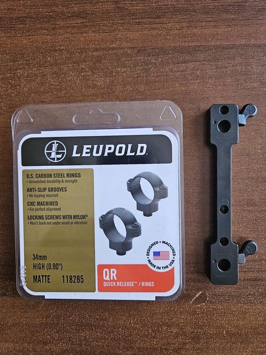 Бърз стоманен монтаж Леуполд QR за оптика