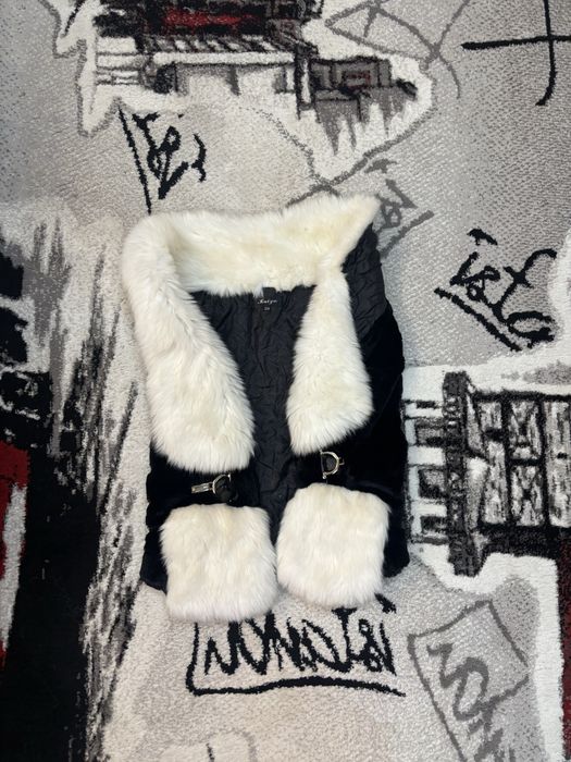 Vesta din catifea si blana ecologica