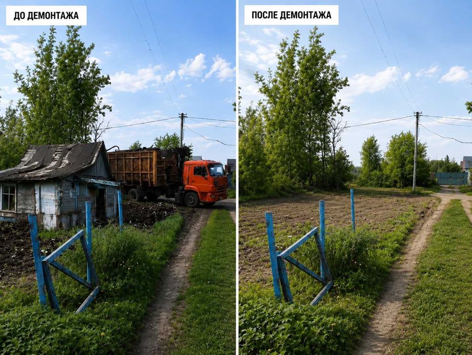 Снос демонтаж домов вывоз мусора