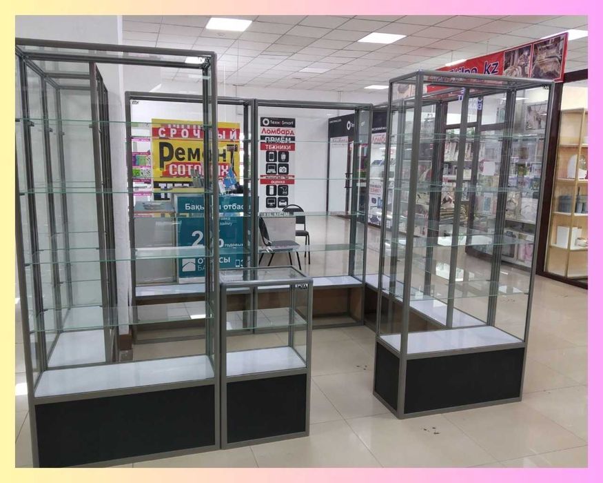 Oynaly prilavkalar, Акция, savdo uskunalari vitrinalar stellajlar