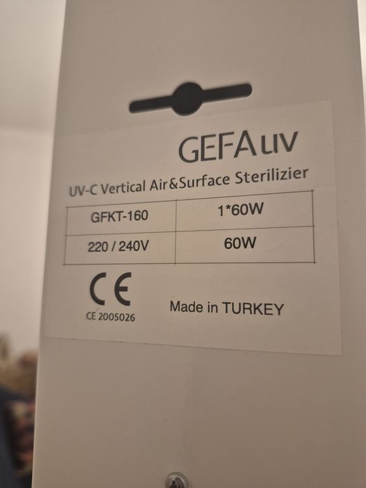 Lampa UV  60 W sterilizare, dezinfectie suprafete si aer