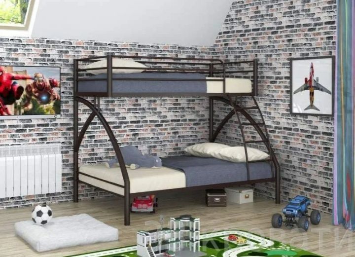 Купить железную кровать 2-х ярусную по низкой цене