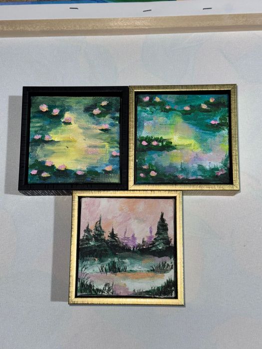 Мини картины ручной работы в  рамках