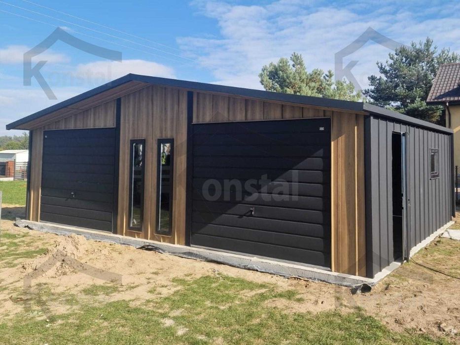 Garaj metalic 9x6 TOPLINE - ferestre FIX - streașină - BTX7016 + Winchester