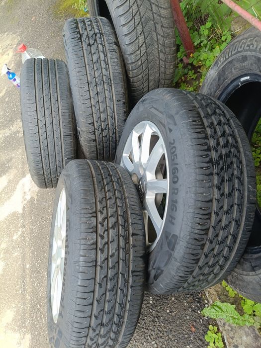 De vânzare jante aliaj 16*5/112 :j ptr Audi A4,echipate cu anvelope vara 205 60 16
