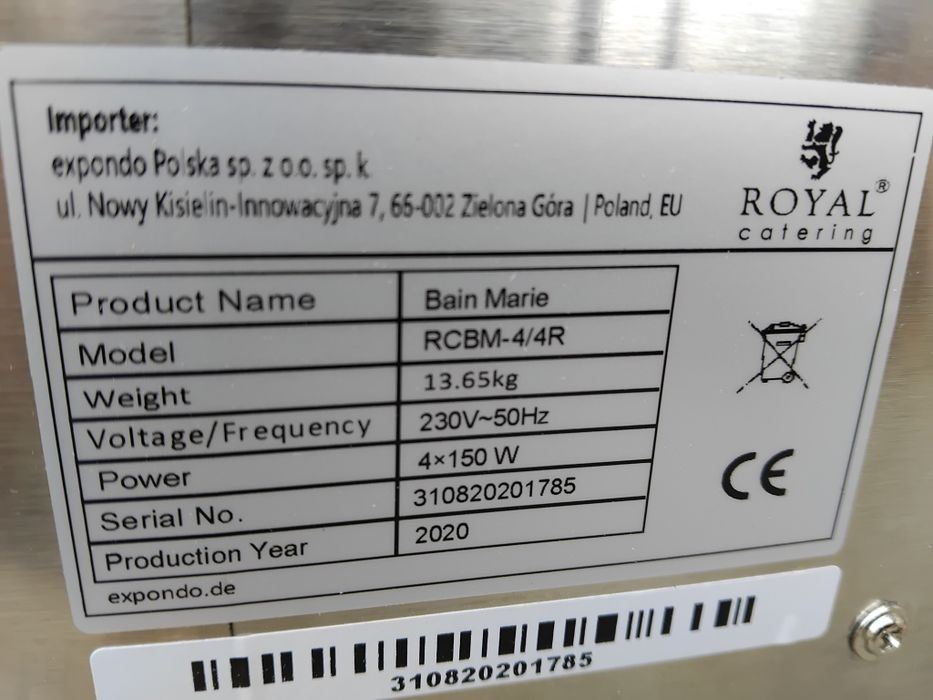 Catering rcbm4/4r Отоплител за Супи Ястия 4х150W за Събития на открито  Кетъринг Диспенсър за Супи Ястия