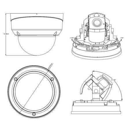 Cameră supraveghere IP Dome 5MP, PoE, zoom motorizat, IR 35m, IK10