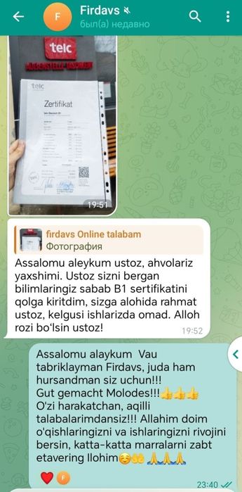 Nemis tili Online Kurs Tajribali Ustozdann