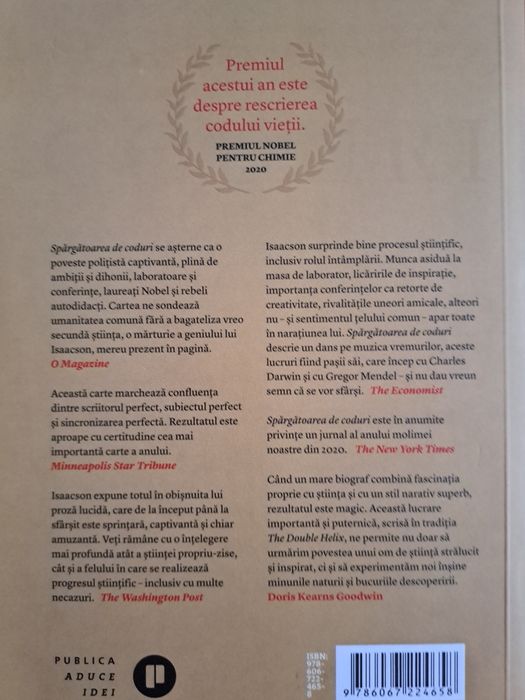 Spărgătoare de coduri. Jennifer Doudna, editarea genetica