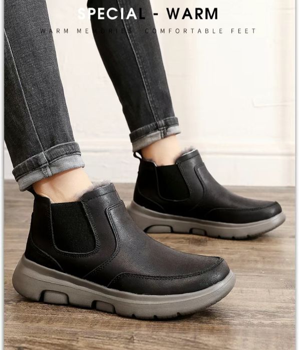 Модные полусапоги из телячьей кожи и овечьей шерсти