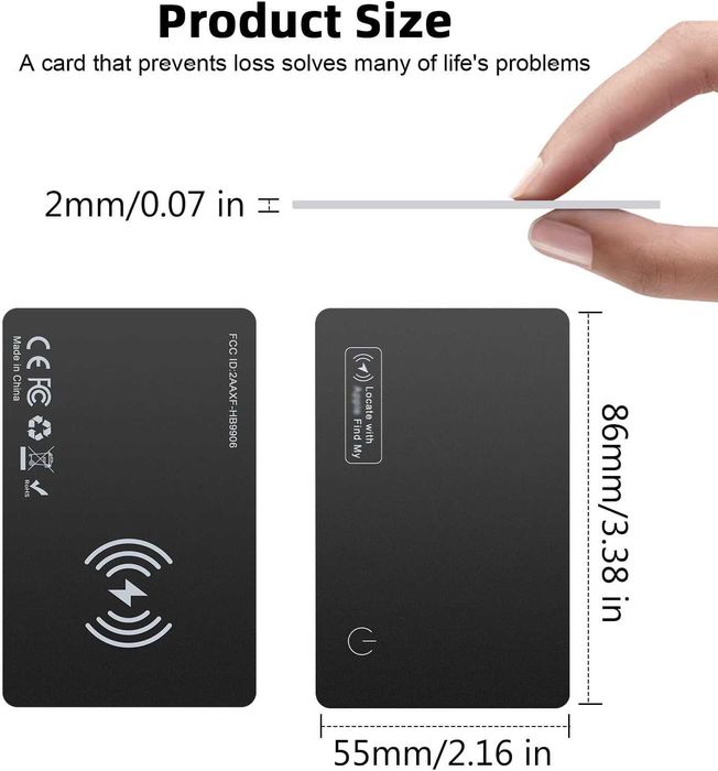 Смарт карта тракер 1.6 мм за портфейл Apple Find My (iOS)