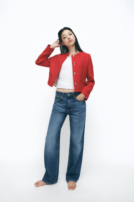 Zara сако блейзър яке от туид/букле