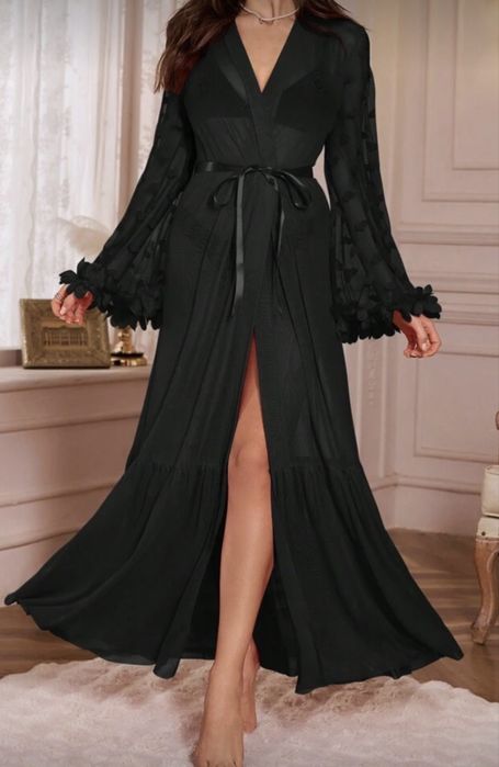 Halat elegant dama negru